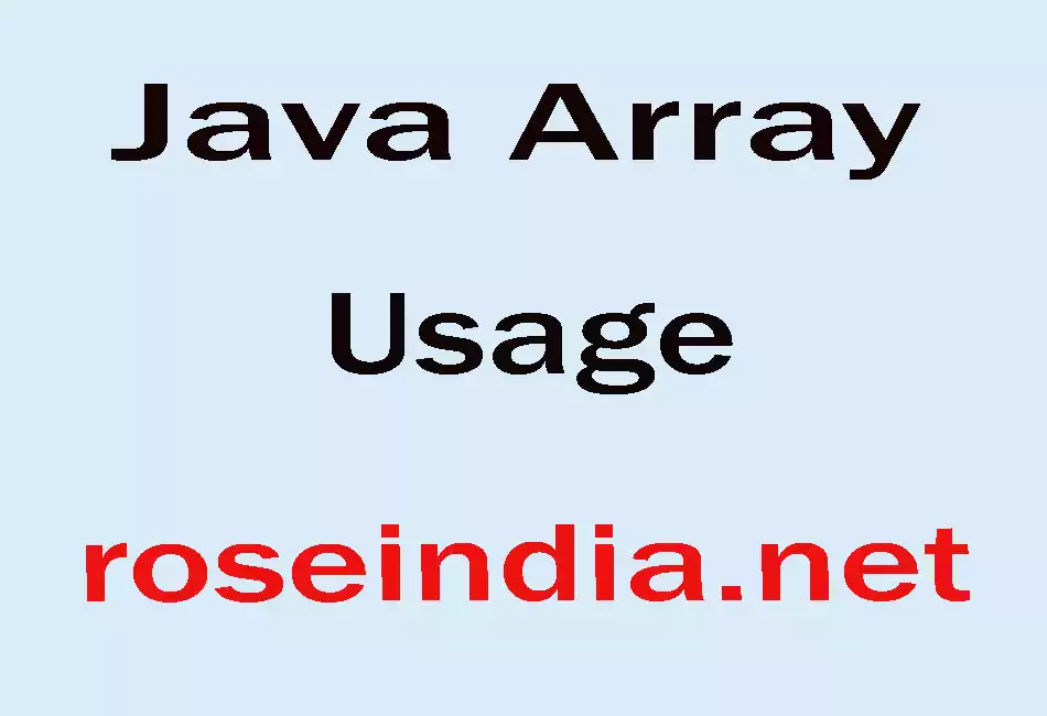 Java Array Usage