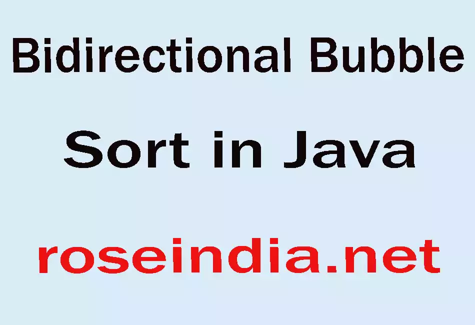 Bidirectional Bubble Sort in Java