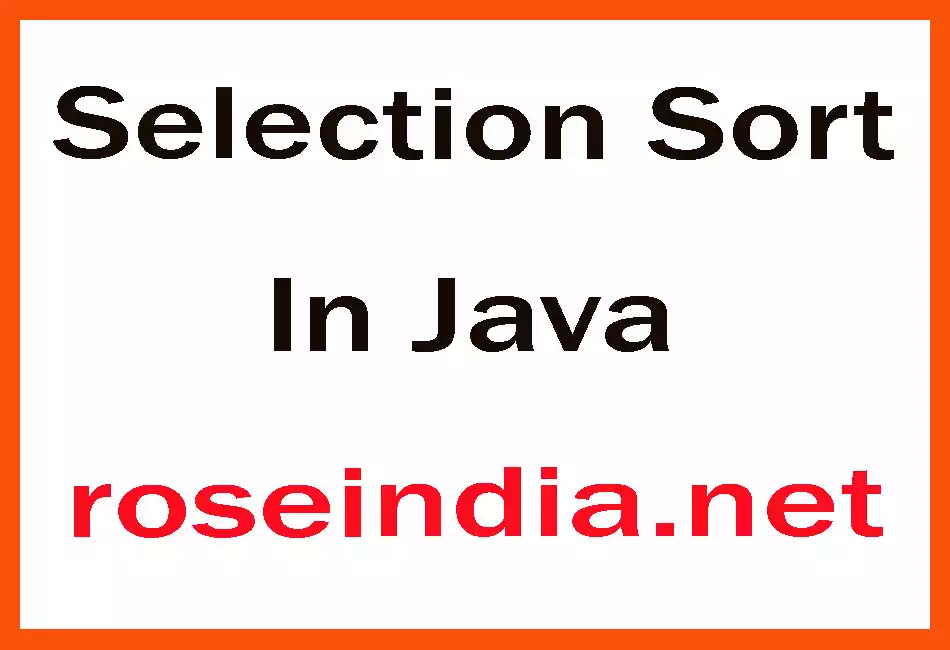 Selection Sort In Java