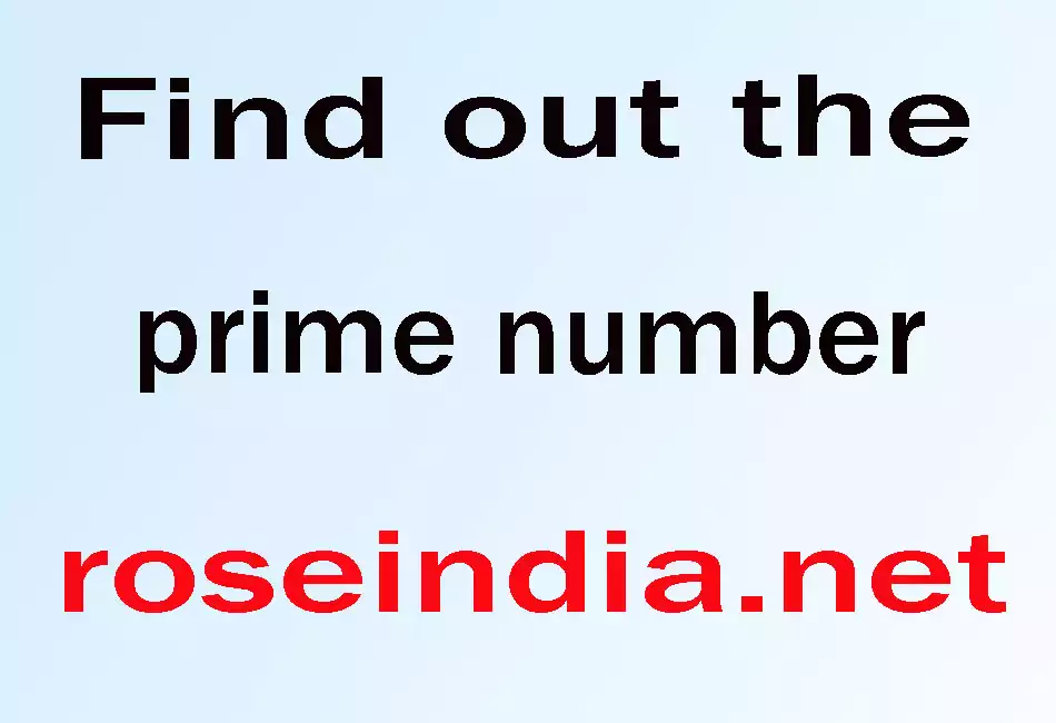 Find out the prime number
