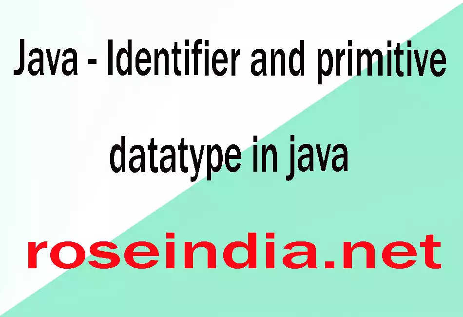 Java - Identifier and primitive datatype in java