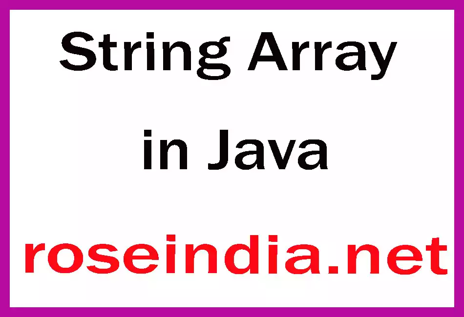 String Array In Java