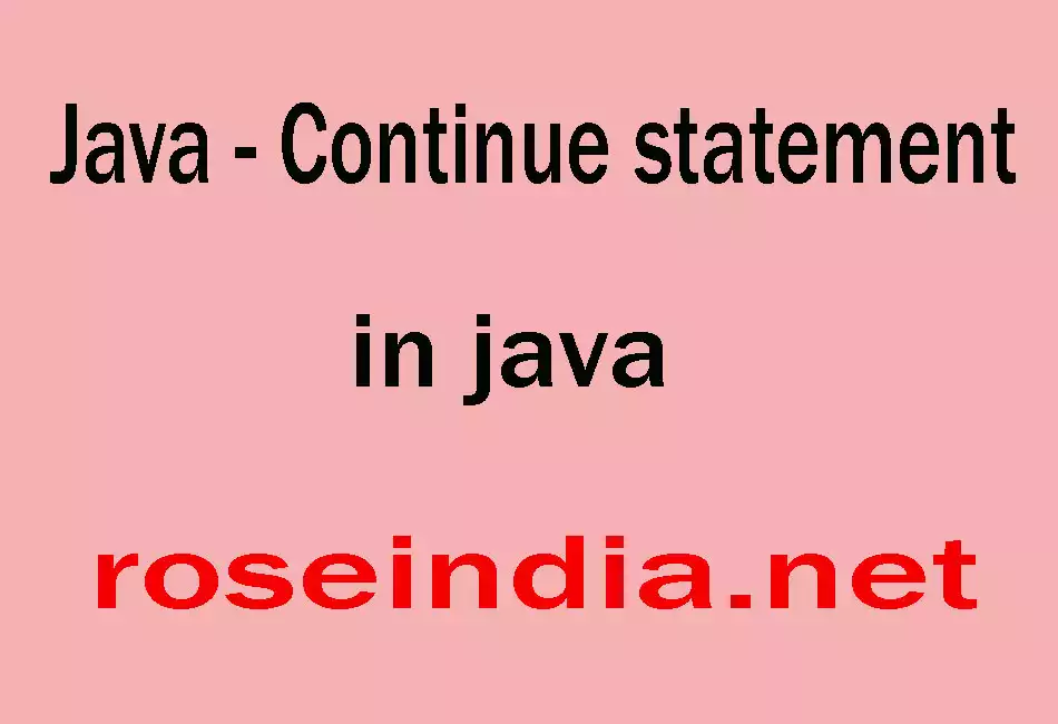 Java - Continue statement in Java