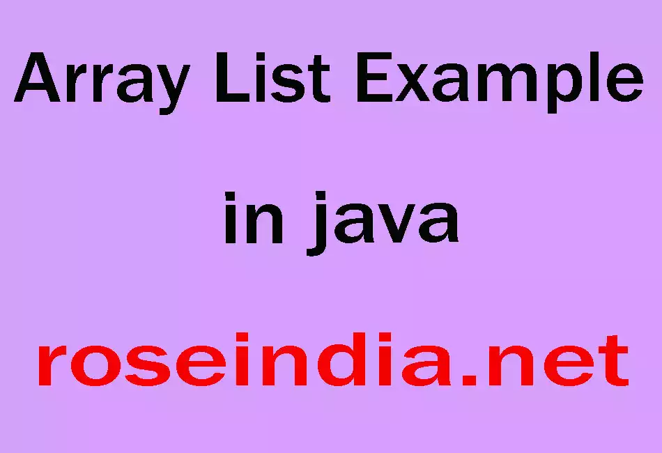 Array List Example in java