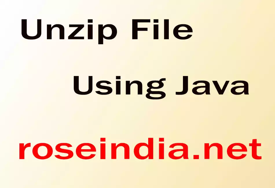 Unzip File Using Java