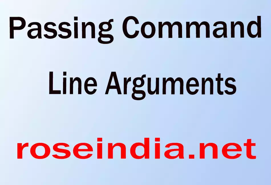 Passing Command Line Arguments