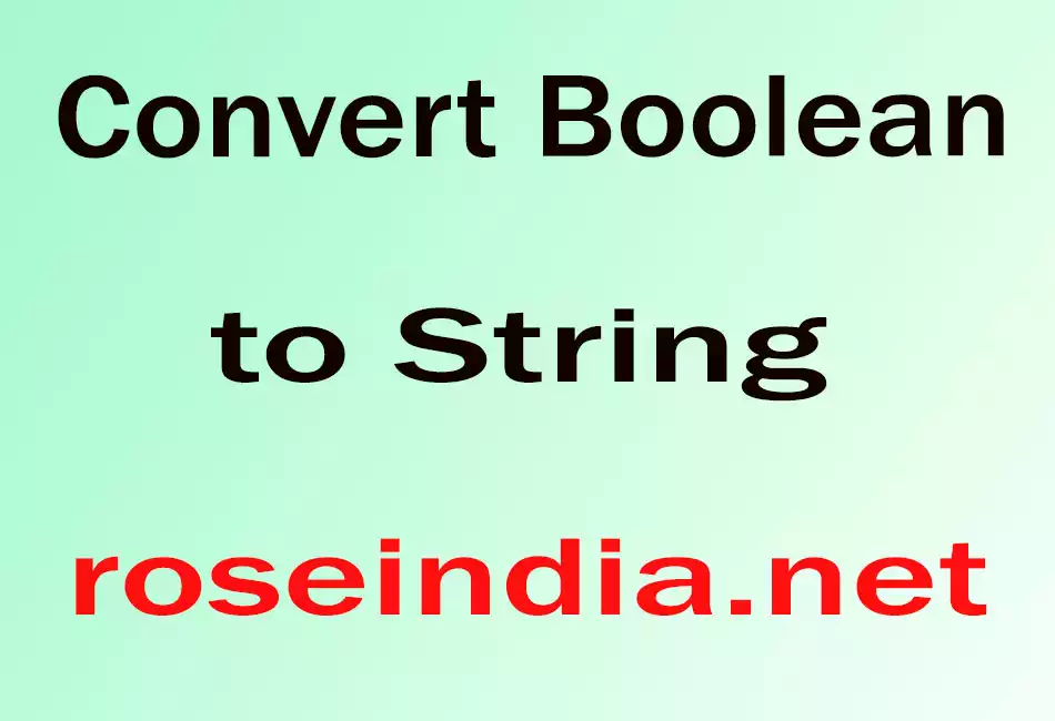 Convert Boolean to String