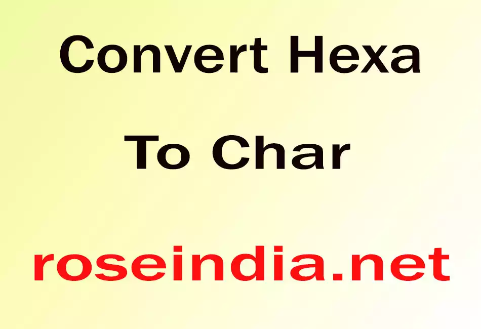Convert Hexa To Char
