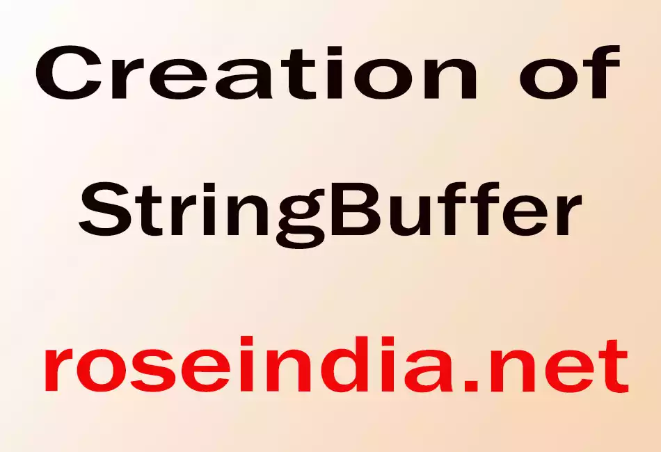  Creation of StringBuffer