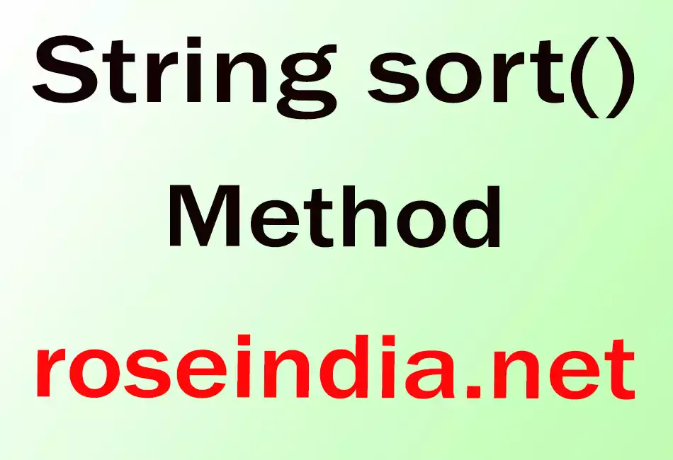String sort() Method