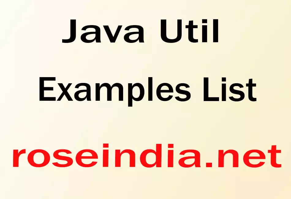 Java Util Examples List