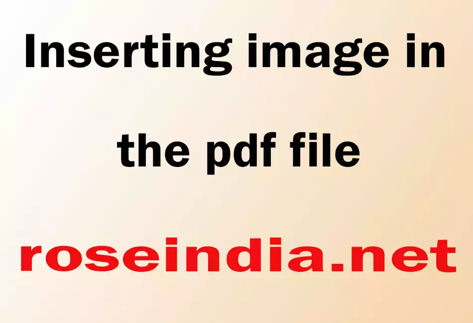 Inserting image in the pdf file