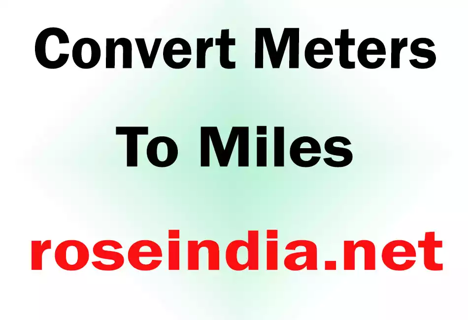 Convert Meters To Miles