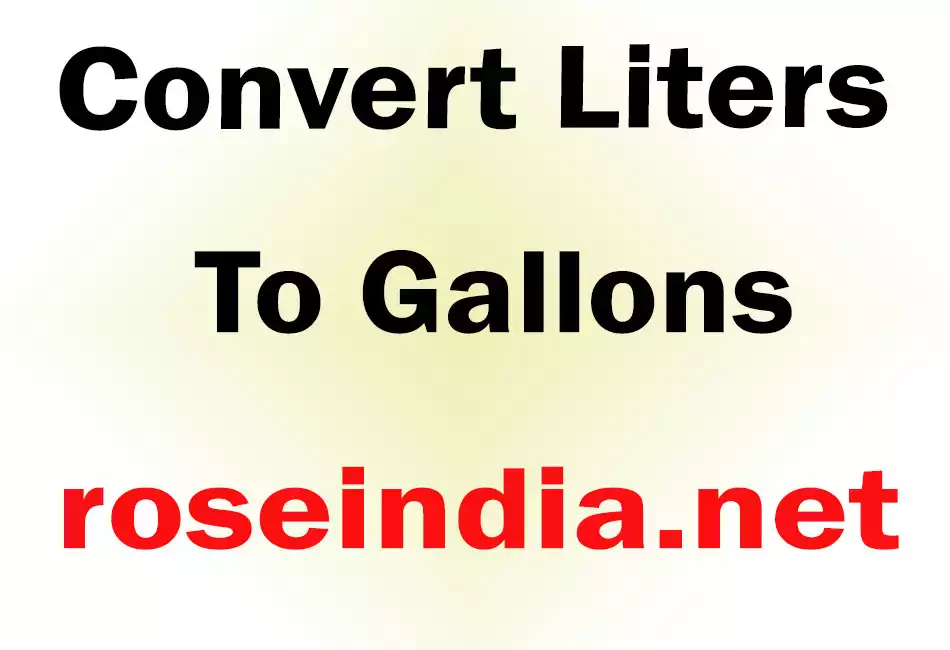 Convert Liters To Gallons