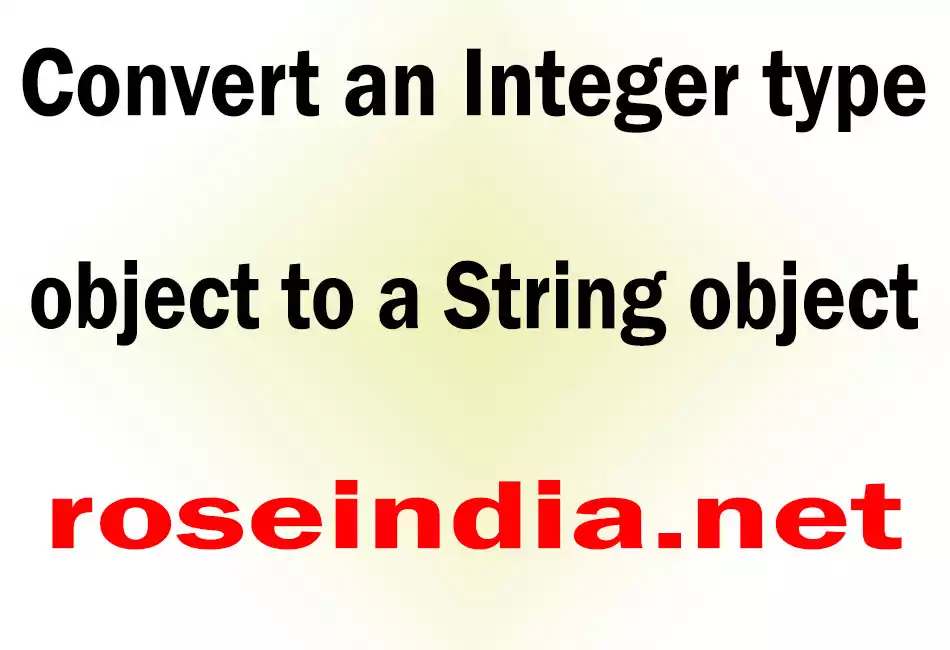 Convert an Integer type object to a String object
