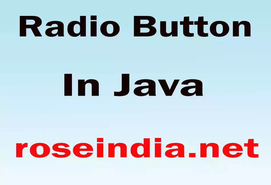 Radio Button In Java