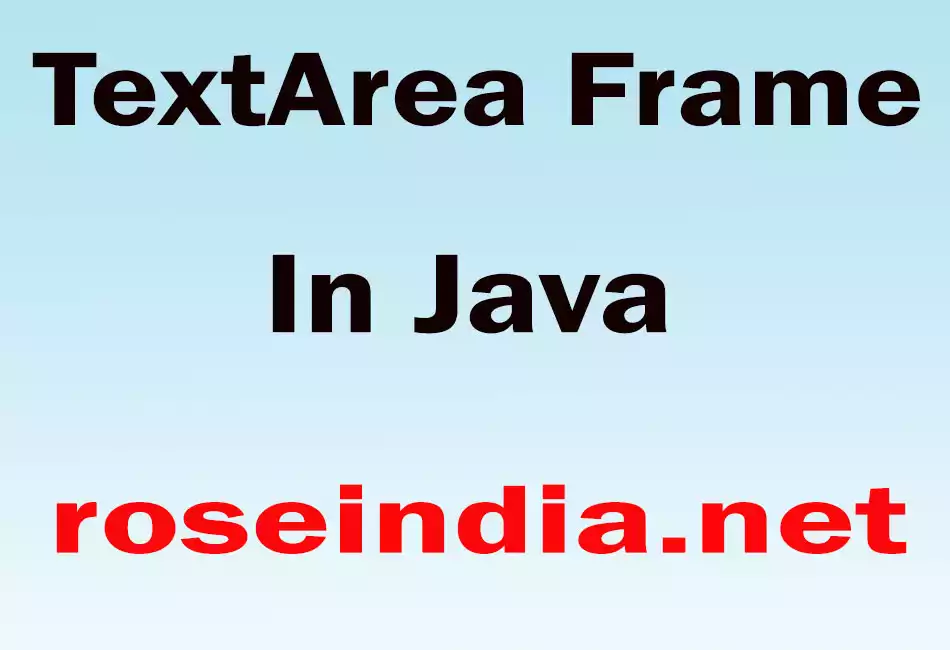 TextArea Frame in Java