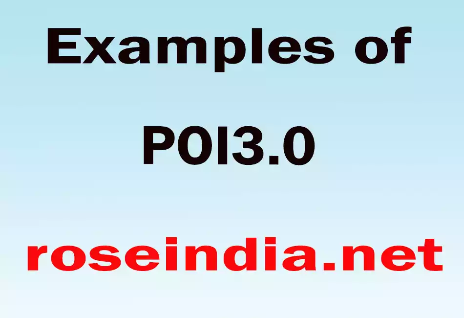 Examples of POI3.0