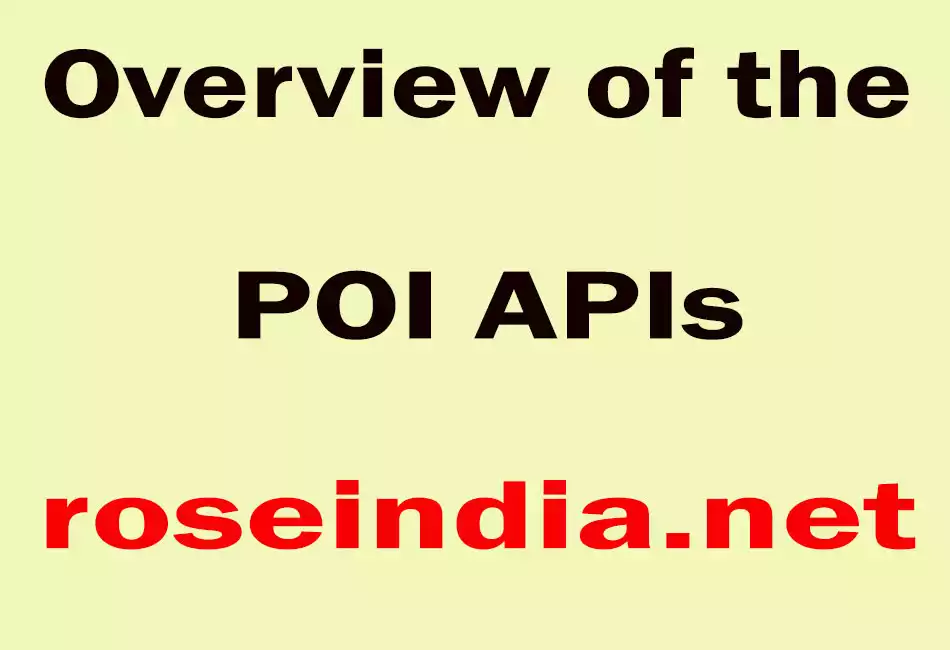 Overview of the POI APIs