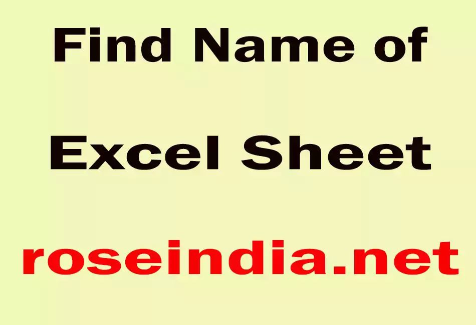 Find Name of Excel Sheet