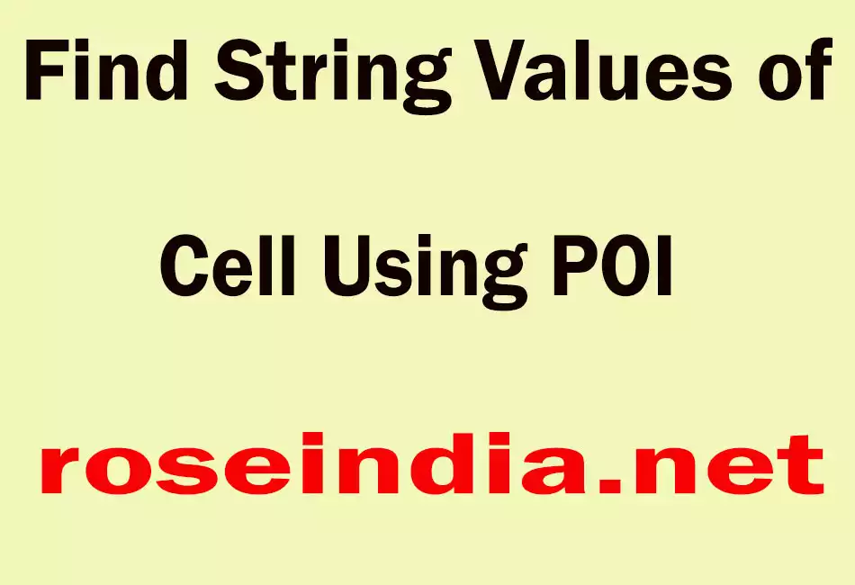 Find String Values of Cell Using POI