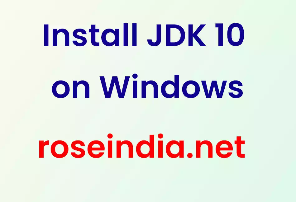 Install JDK 10 on Windows