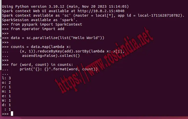 Pyspark Hello World Example