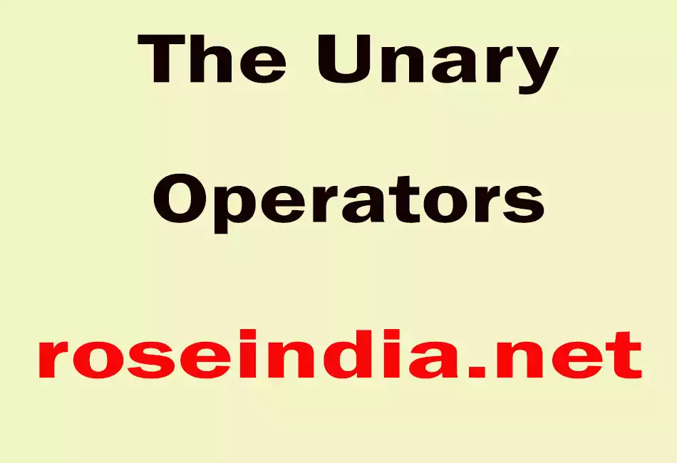 The Unary Operators