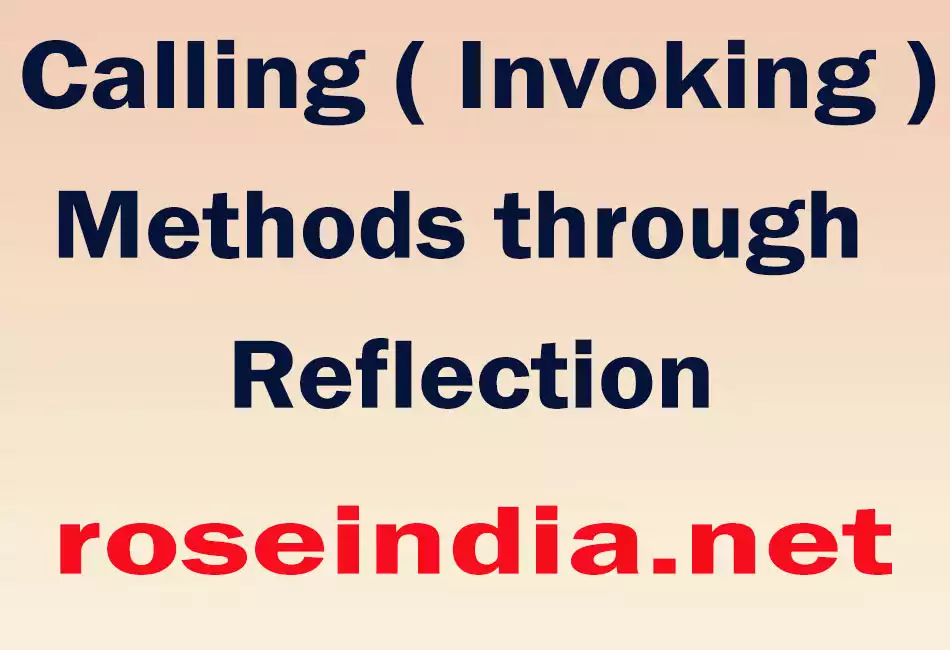 Calling ( Invoking ) Methods through Reflection
