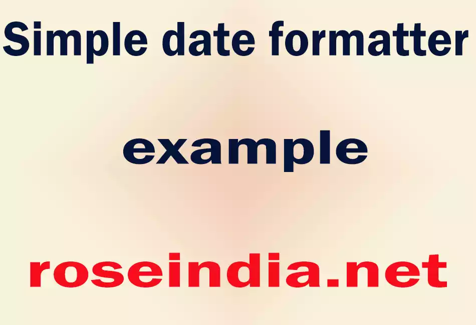 Simple date formatter example