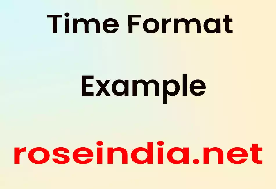 Time Format Example