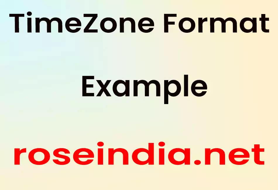 TimeZone Format Example