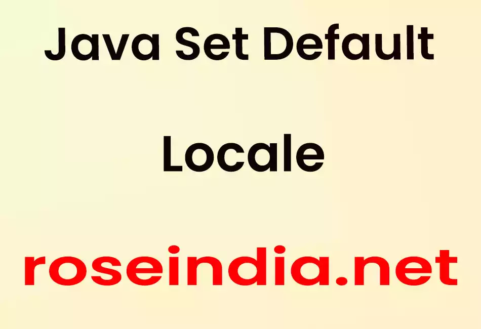 Java Set Default Locale