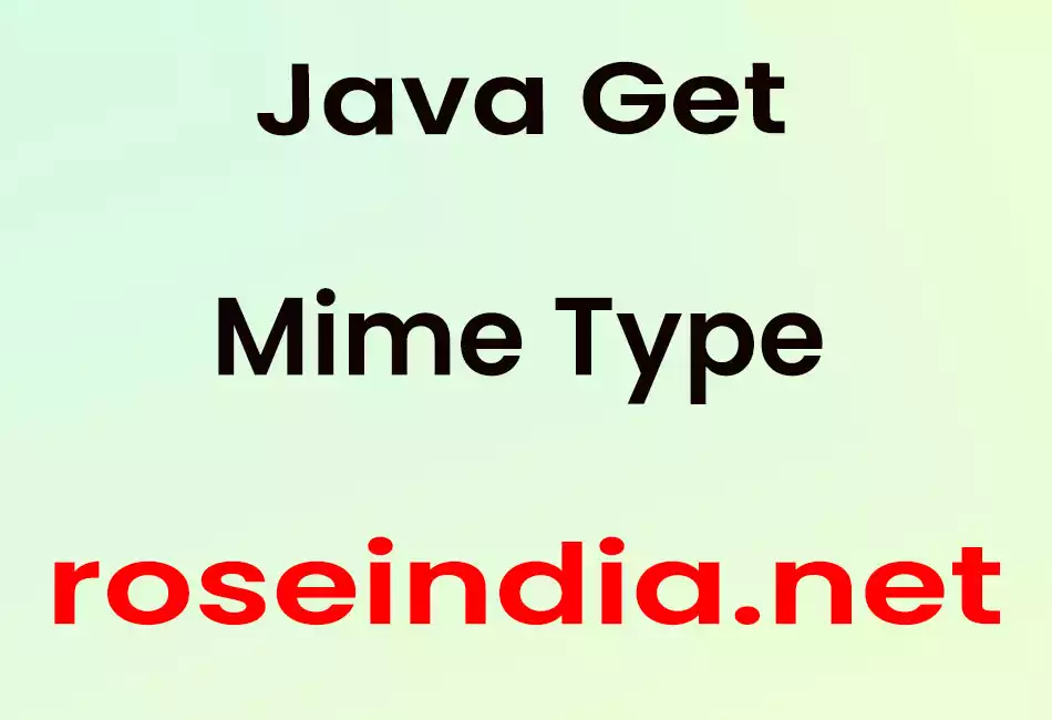 Java Get Mime Type