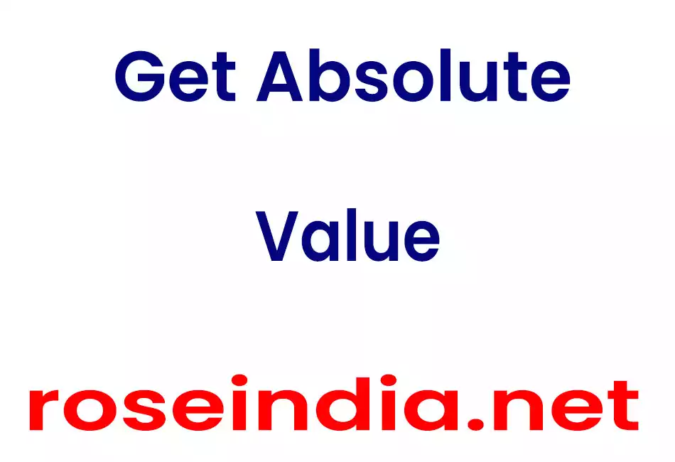 Get Absolute Value