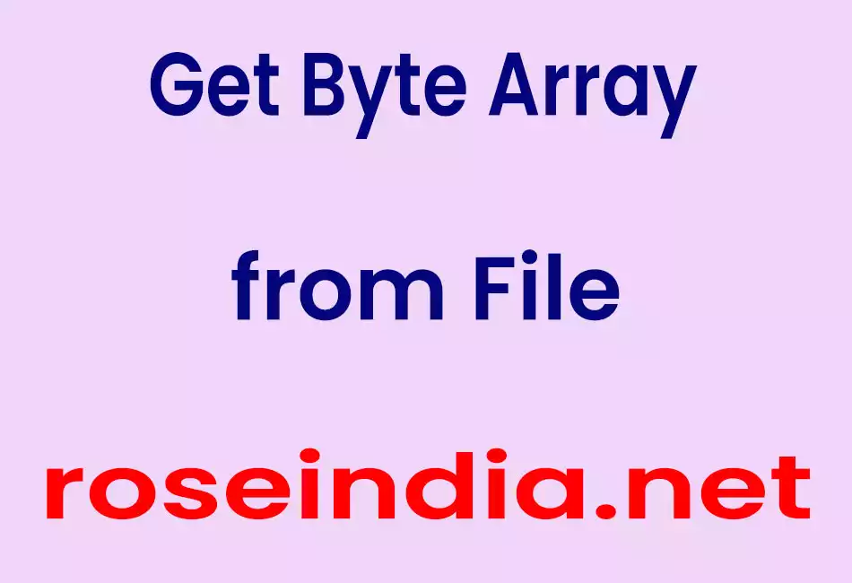 Get Byte Array from File