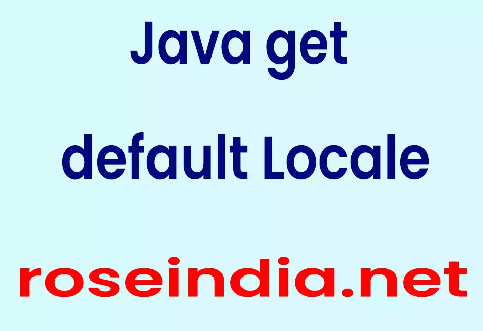 Java get default Locale