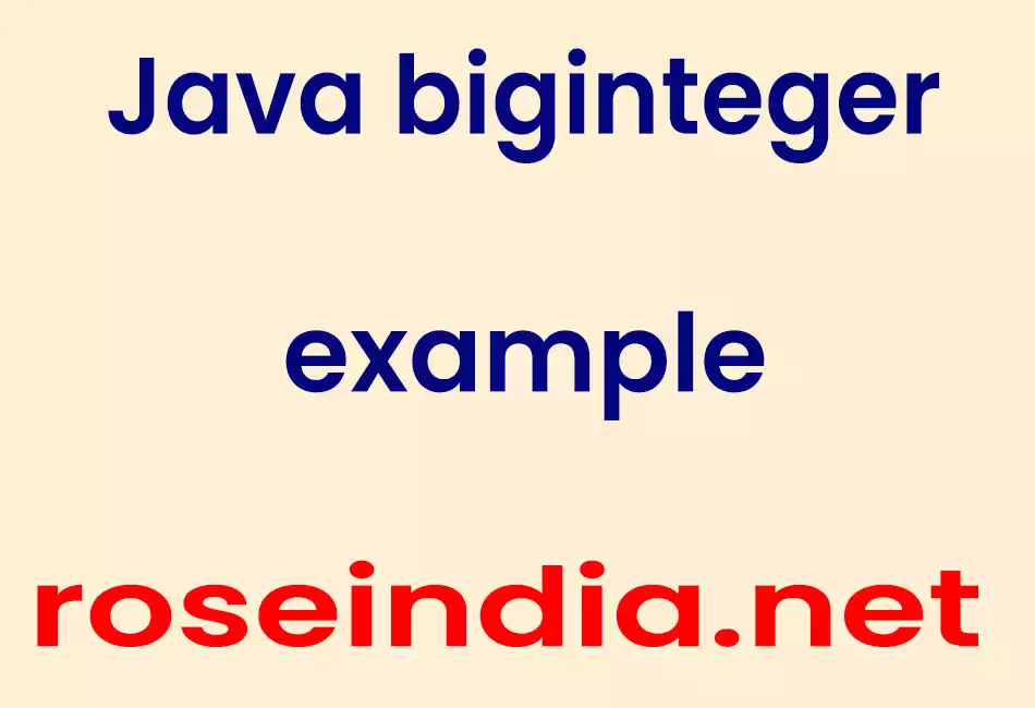Java BigInteger example