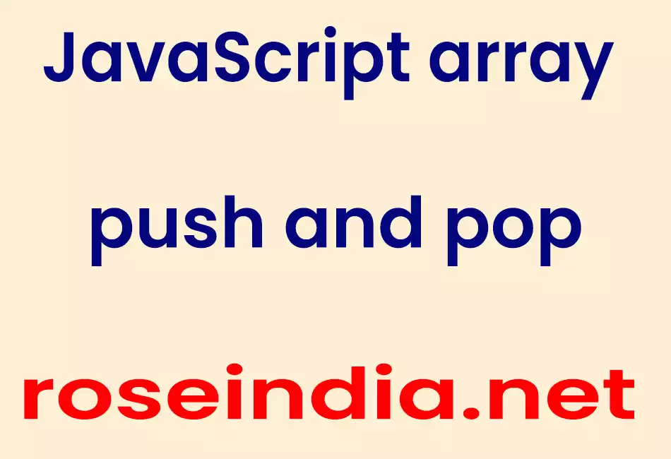 JavaScript push and pop