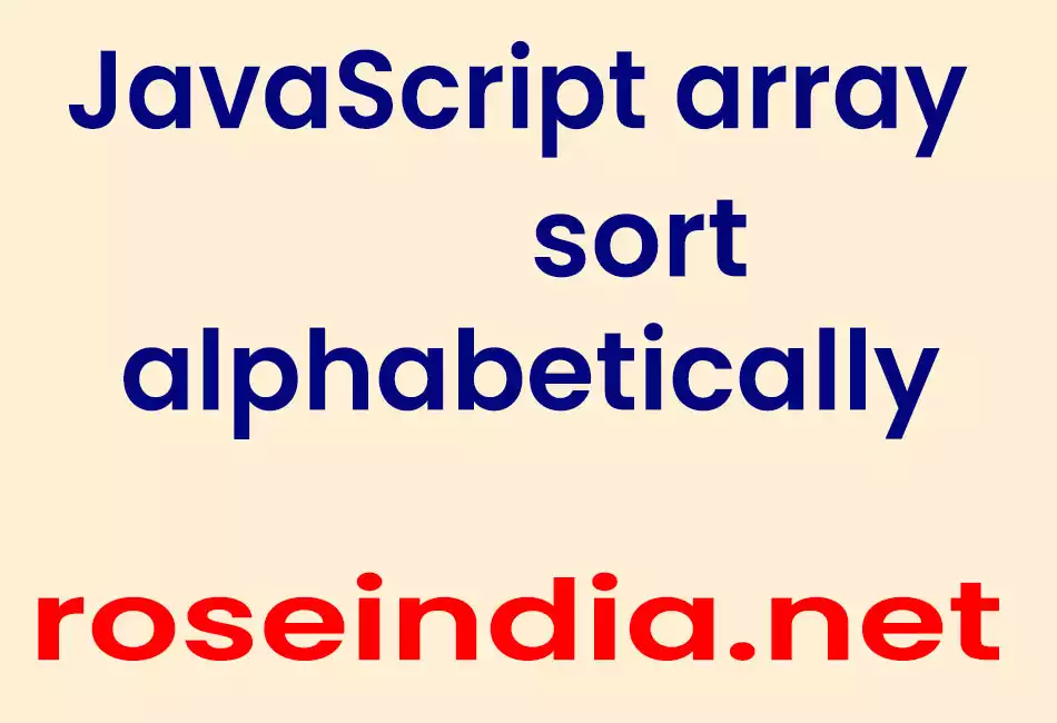 JavaScript array sort alphabetically