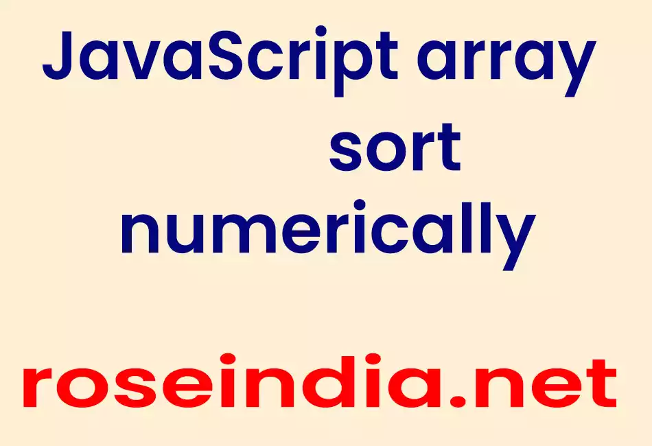 JavaScript array sort numerically