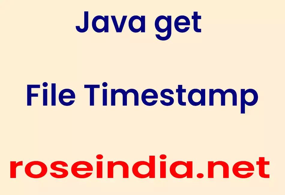 Java get File Timestamp
