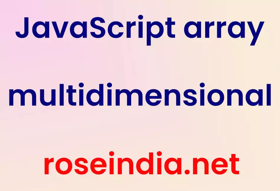 JavaScript array multidimensional