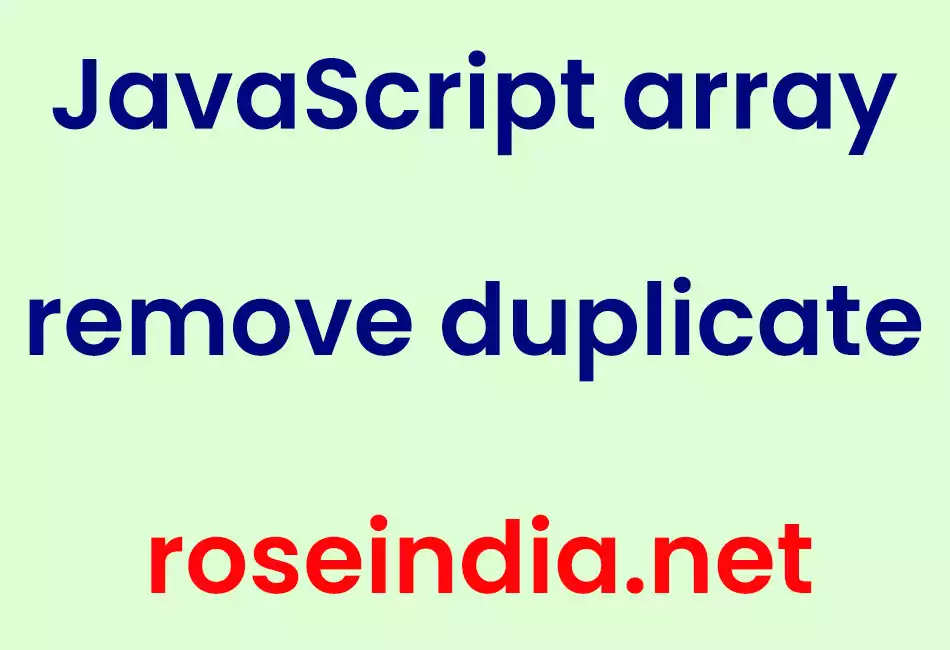 JavaScript array remove duplicate