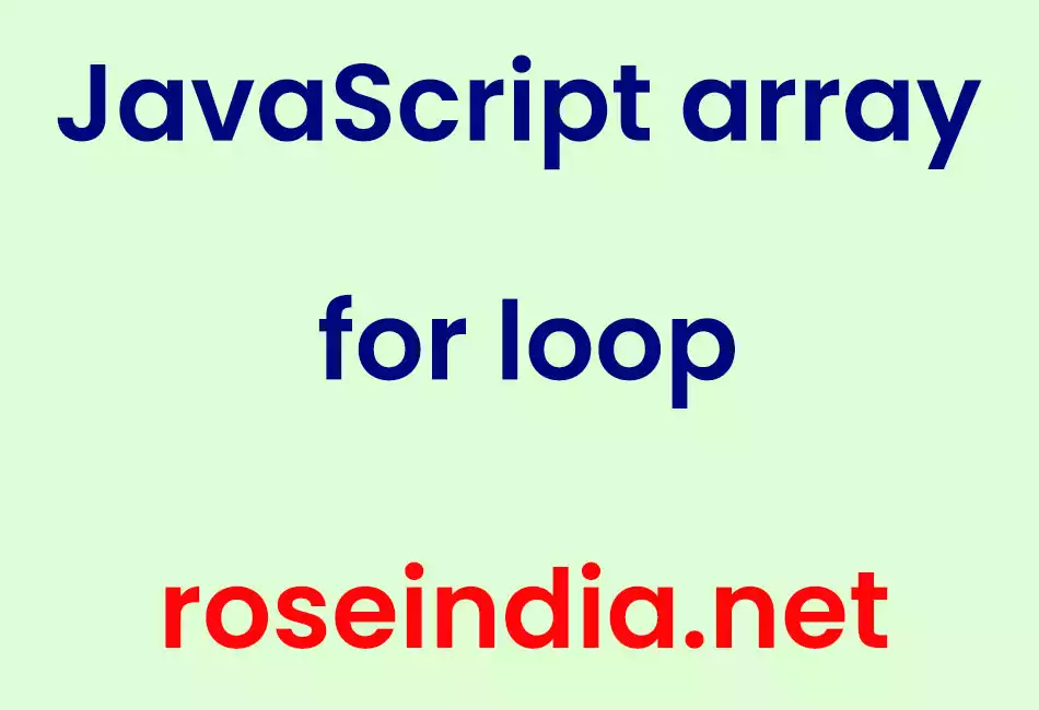 JavaScript array for loop