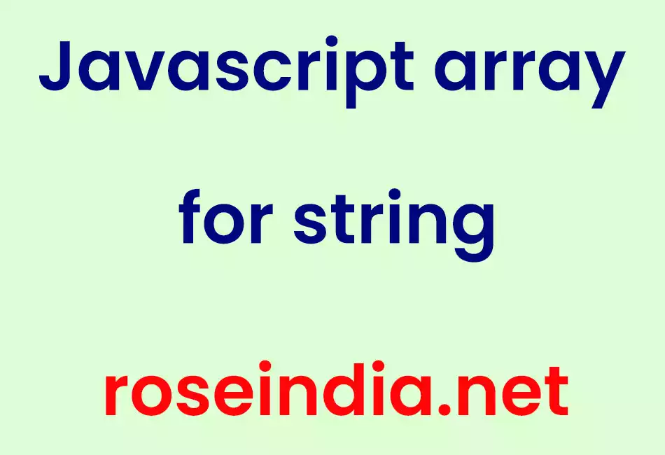 Javascript array for string
