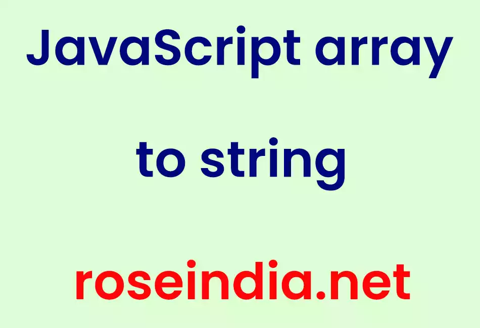 JavaScript array to string