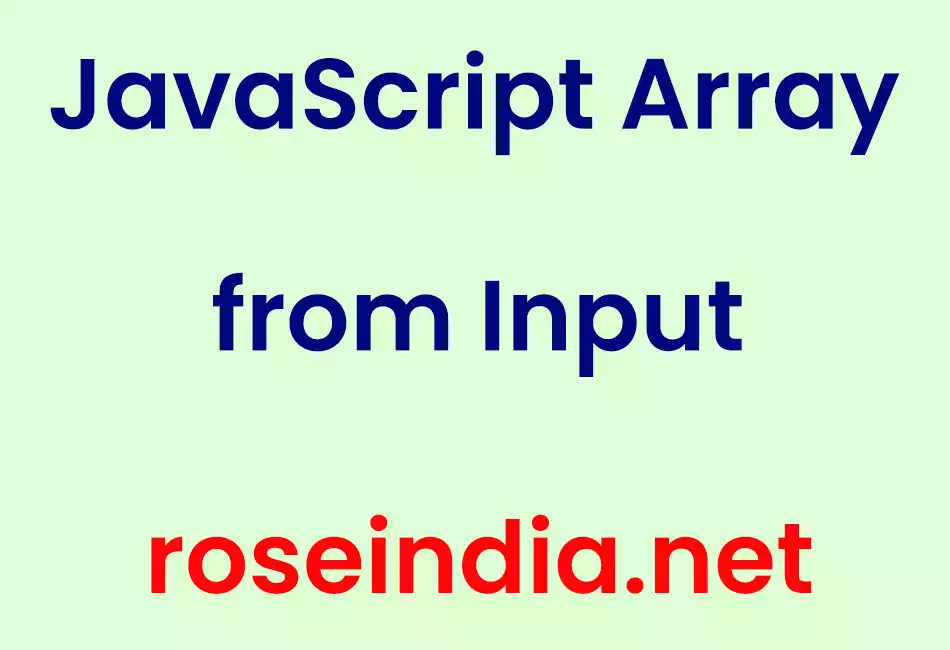 JavaScript Array from Input