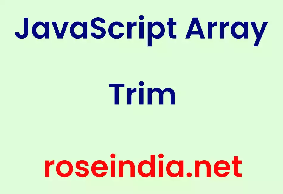 JavaScript Array Trim