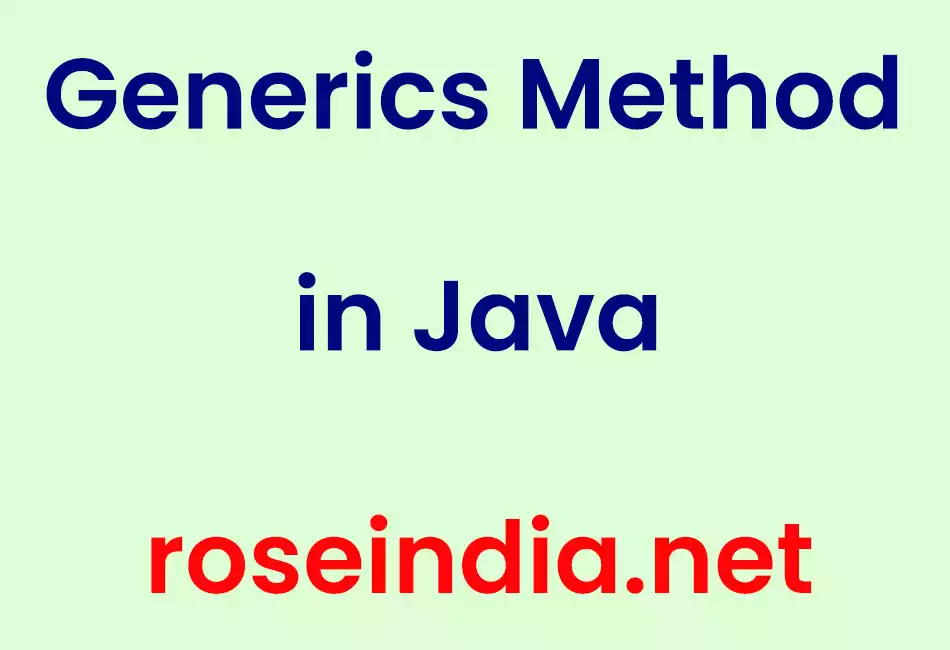 Generics Method in Java